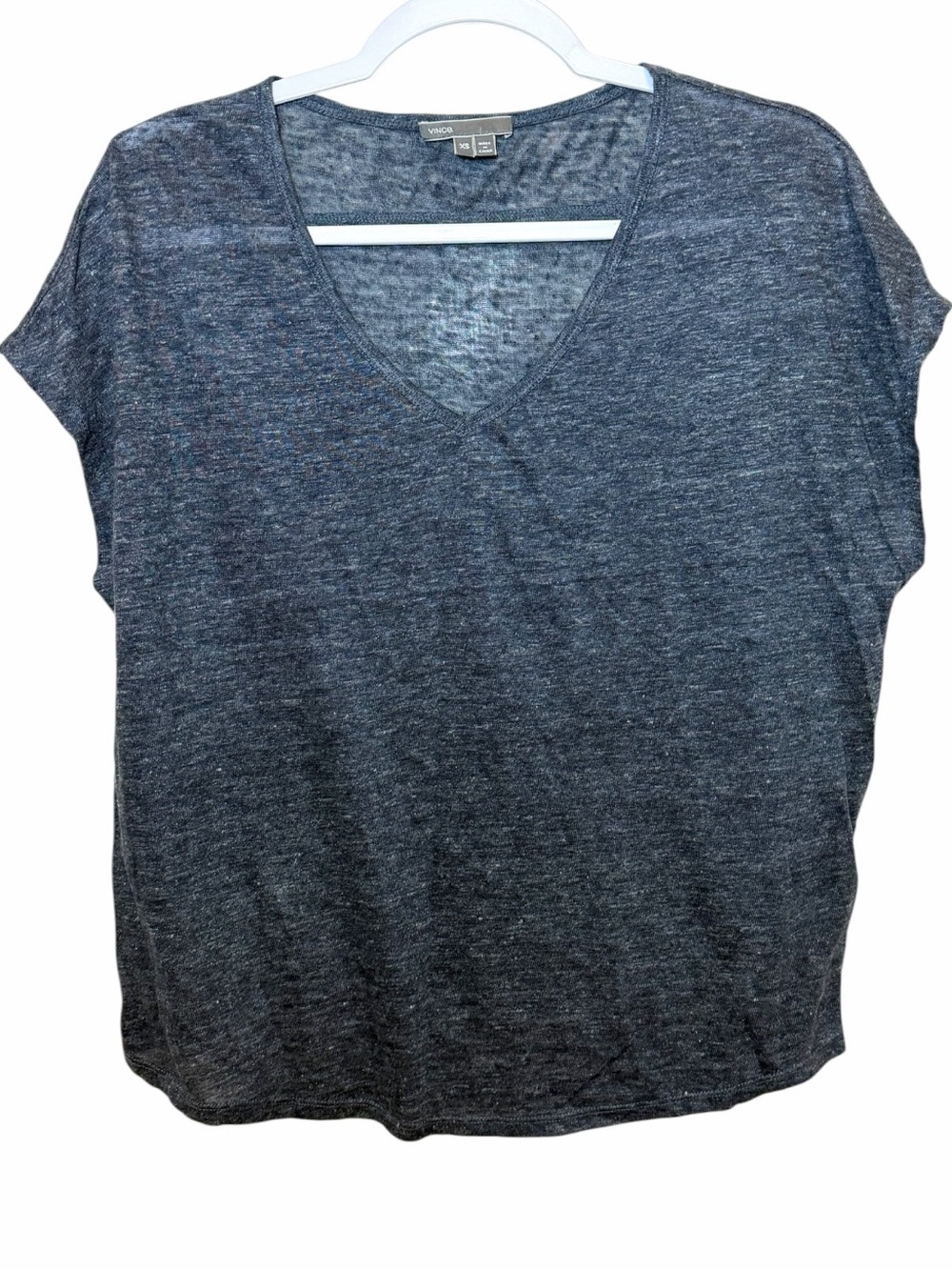 Vince Charcoal Gray V-Neck T-Shirt Size XS - Picture 2 of 9